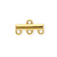 BY31® Stainless steel findings connector bar with 4 loops Gold