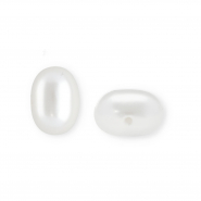 Imitation freshwater pearls oval vertical threading hole White