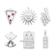 BY31® Eco-brass metal charms assorted value pack (6 pcs) Silver-Red