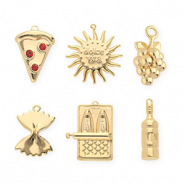 BY31® Eco-brass metal charms assorted value pack (6 pcs) Gold-red