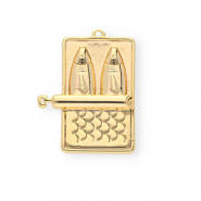 BY31® Eco-brass metal charms canned sardines Gold