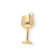 BY31® Eco-brass metal charms wine glass Gold
