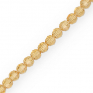 Round top faceted beads 4 mm Amber Ochre