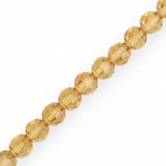 Round top faceted beads 8 mm Amber Ochre
