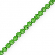 Round top faceted beads 4 mm Grass Green