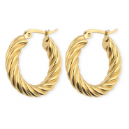 BY31® Stainless steel earrings / creoles twisted Gold