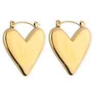 BY31® Stainless steel earrings / creoles heart Gold