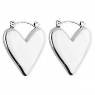 BY31® Stainless steel earrings / creoles heart Silver