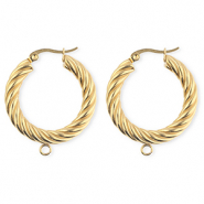 BY31® Stainless Steel findings earrings / creoles twisted with loop Gold
