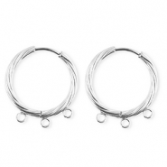 BY31® Stainless Steel findings earrings / creoles twisted with 3 loops Silver