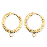 BY31® Stainless Steel findings earrings / creoles twisted with loop Gold