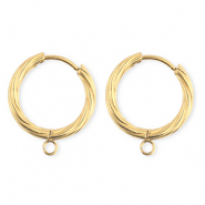 BY31® Stainless Steel findings earrings / creoles twisted with loop Gold
