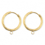 BY31® Stainless Steel findings earrings / creoles twisted with loop Gold