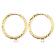 BY31® Stainless Steel findings earrings / creoles twisted with loop Gold