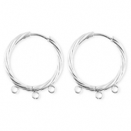 BY31® Stainless Steel findings earrings / creoles twisted with 3 loops Silver