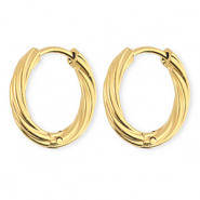 BY31® Stainless steel earrings / creoles twisted Gold