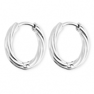 BY31® Stainless steel earrings / creoles twisted Silver