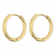 BY31® Stainless steel earrings / creoles twisted Gold