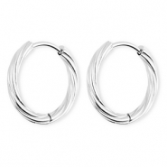 BY31® Stainless steel earrings / creoles twisted Silver