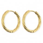 BY31® Stainless steel earrings / creoles twisted Gold