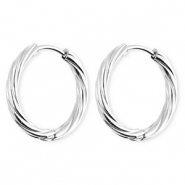BY31® Stainless steel earrings / creoles twisted Silver