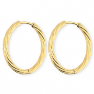 BY31® Stainless steel earrings / creoles twisted Gold
