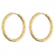 BY31® Stainless steel earrings / creoles twisted Gold
