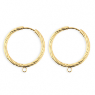 BY31® Stainless Steel findings earrings / creoles twisted with loop Gold