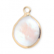 Imperfect freshwater pearls charm round/drop Gold-Natural White