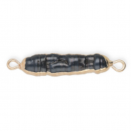 Imperfect freshwater pearls connector tooth Gold-Dark Peacock Blue
