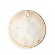 Imperfect freshwater pearls charm round Gold-Natural White