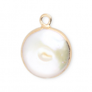Imperfect freshwater pearls charm round Gold-Natural White