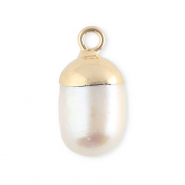 Imperfect freshwater pearls charm round Gold-Natural White