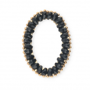 Top faceted charms oval Black-Gold