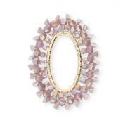 Top faceted charms oval Sweet Lilac AB-Gold