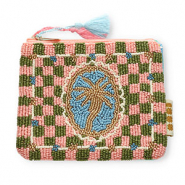 BY31® Pouch palmtree Gold-Light Blue-Light Pink-Olive Green-Off White