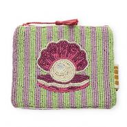 BY31® Pouch shell with pearl Pastel Green-Lilac-Aubergine-Off White-White