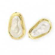 Statement Imitation freshwaterpearl beads drop Gold-White
