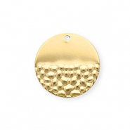 Stainless steel charms round Gold