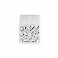 Stainless steel charms rectangle Silver