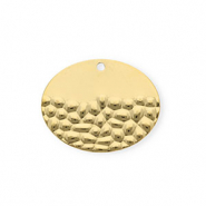 Stainless steel charms oval Gold