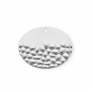 Stainless steel charms oval Silver