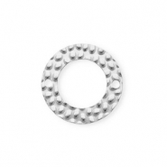 Stainless steel findings connector round Silver
