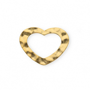 Stainless steel findings connector heart Gold