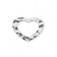 Stainless steel findings connector heart Silver