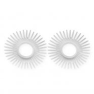 Stainless steel findings earrings / earpins with loop Silver