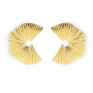 Stainless steel findings earrings / earpins C-shaped with loop Gold