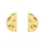 Stainless steel findings earrings / earpins semicircle with loop Gold