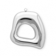 Stainless steel charms organic Silver