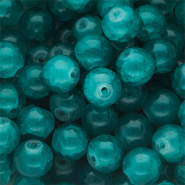 8 mm glass beads Teal Green
